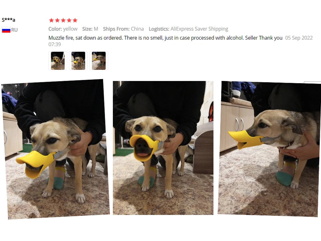 Silicone Duck Mouth Dog Muzzle, Anti-Bite Soft Mask for Dogs