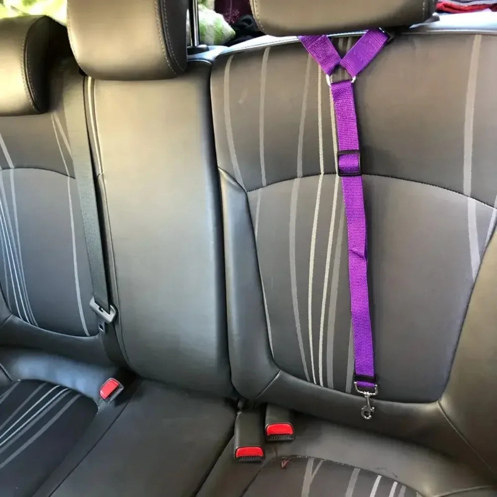 Adjustable Dog & Cat Car Headrest Seat Belt Restraint for Safe Rides