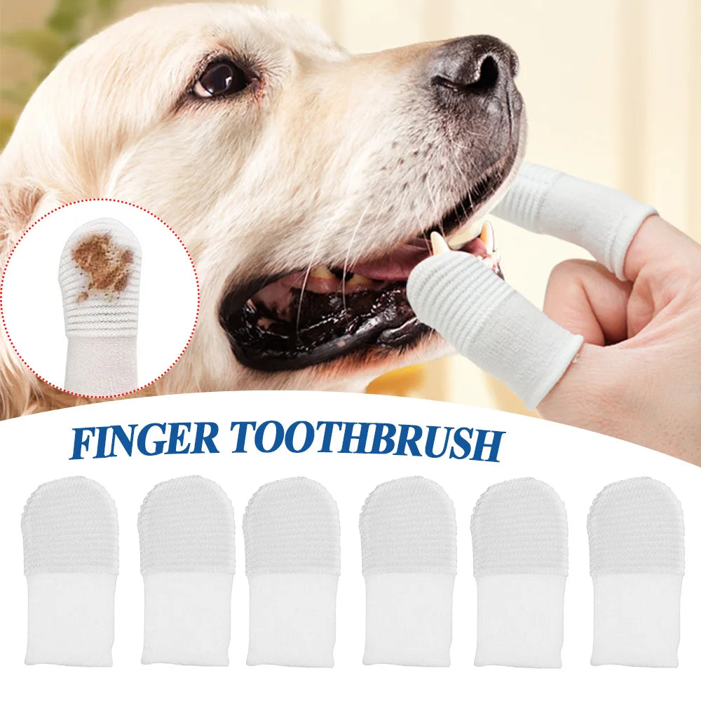 Two-Finger Pet Toothbrush Cots for Dogs & Cats, Tartar Cleaning Pack