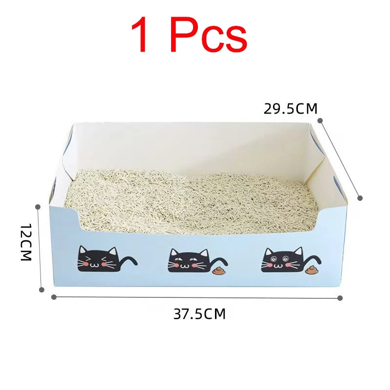 Disposable Foldable Cat Litter Box, Waterproof Portable Travel Tray