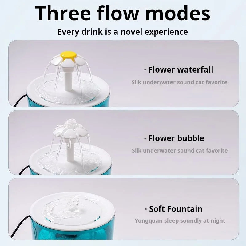 1.2L Silent USB Pet Water Fountain for Cats and Small Dogs