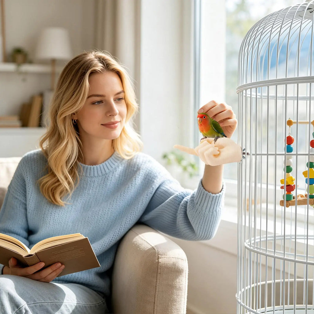 Interactive Hand-Shaped Bird Perch Stand for Conures & Cockatiels