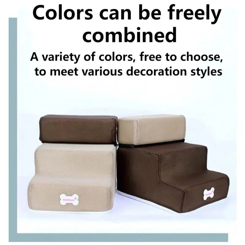 3-Step Anti-Slip Pet Stairs for Small Dogs and Cats to Bed