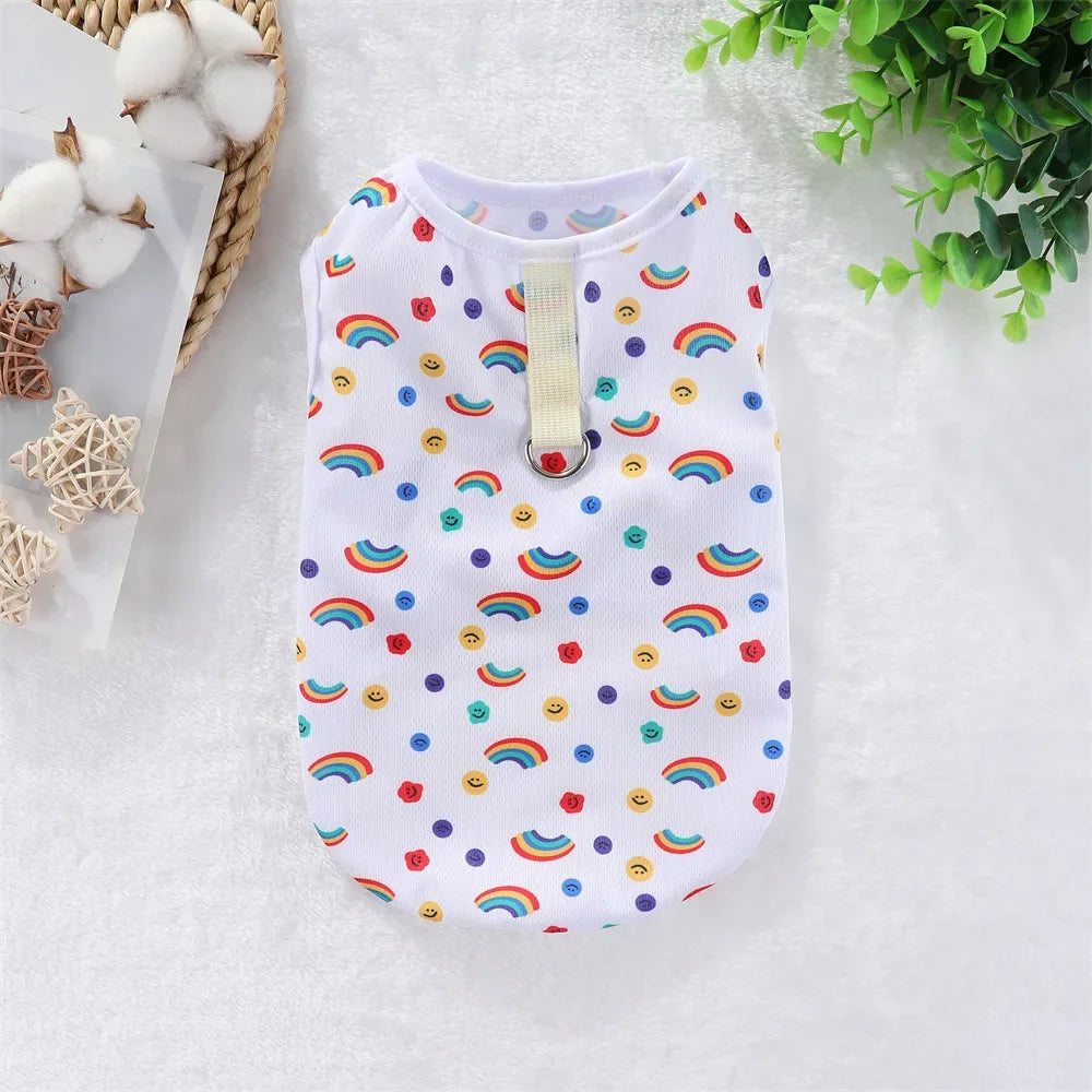 Cooling Summer Pet Vest – Soft Cartoon Shirt for Small & Large Dogs