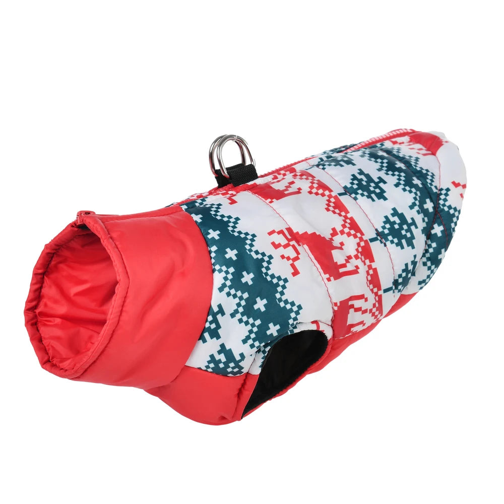 Christmas Snowman Print Dog Jacket for Small & Medium Dogs