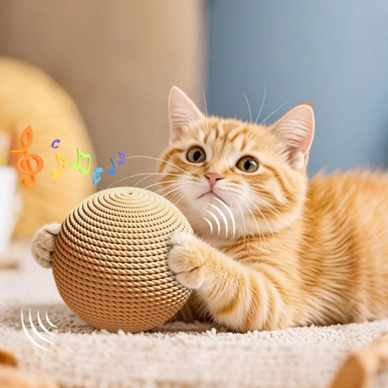 Large Sisal Cat Ball Toy Interactive Scratcher for Kittens & Cats