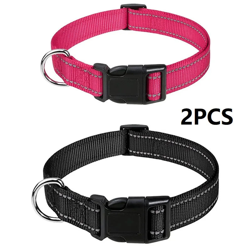 Adjustable Nylon Dog Collar, Soft Buckle Collar for Puppies & Dogs