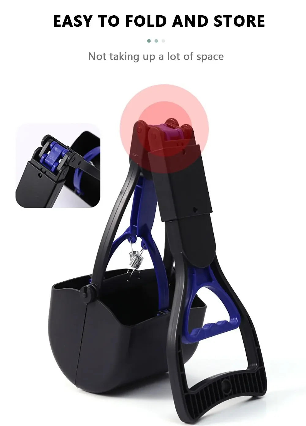 Long-Handle Foldable Dog Pooper Scooper with Jaw Clamp Pickup