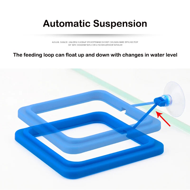 Floating Aquarium Feeding Ring with Suction Cup, Fish Food Feeder Station