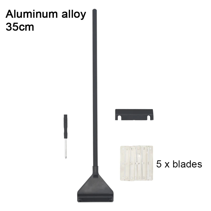 Stainless Steel Aquarium Algae Scraper with Long Handle for Glass Tanks