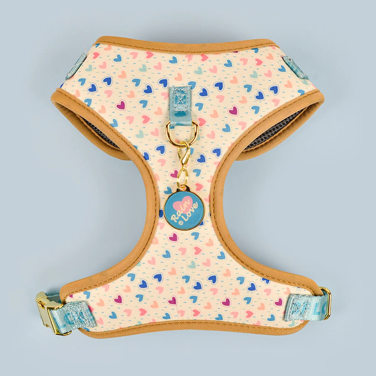 Adjustable Print Pet Harness with Matching ID Tag for Dogs