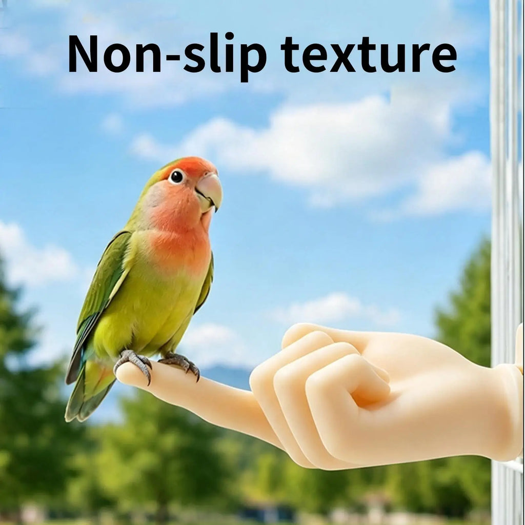 Interactive Hand-Shaped Bird Perch Stand for Conures & Cockatiels