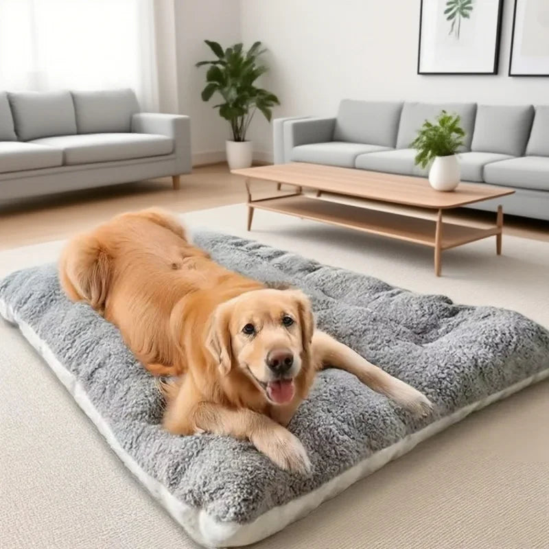 Extra Large Plush Dog Bed Sofa, Thick Washable Crate Mat for Dogs