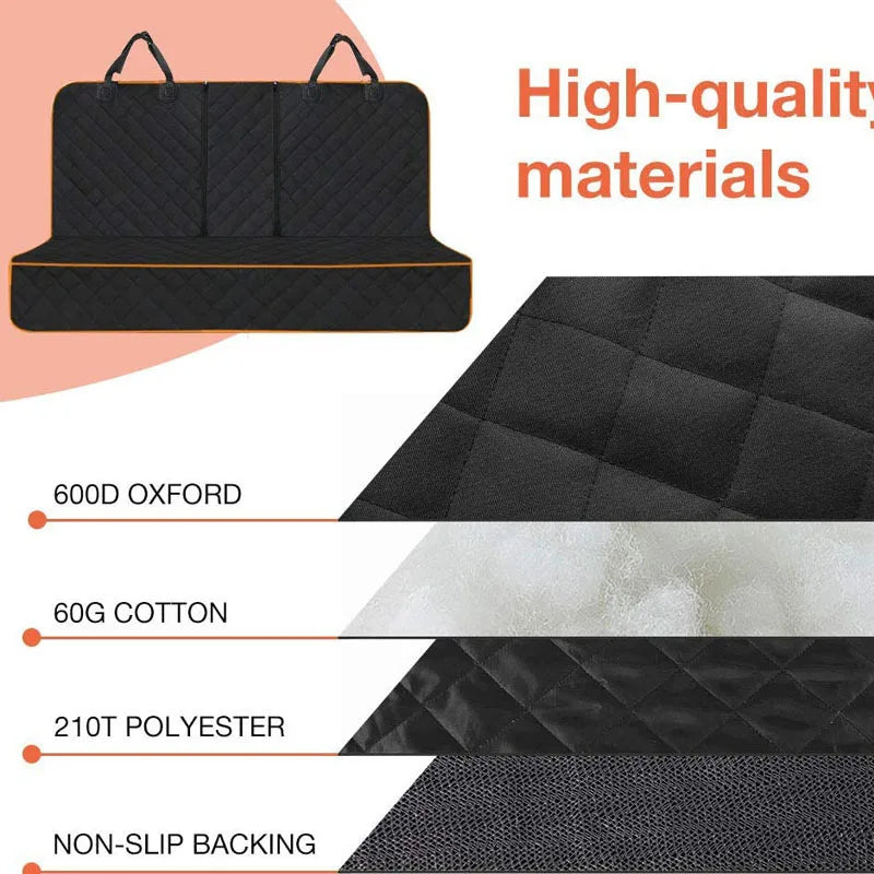 Waterproof Back Seat Dog Carrier Cover, Nonslip Car Seat Protector