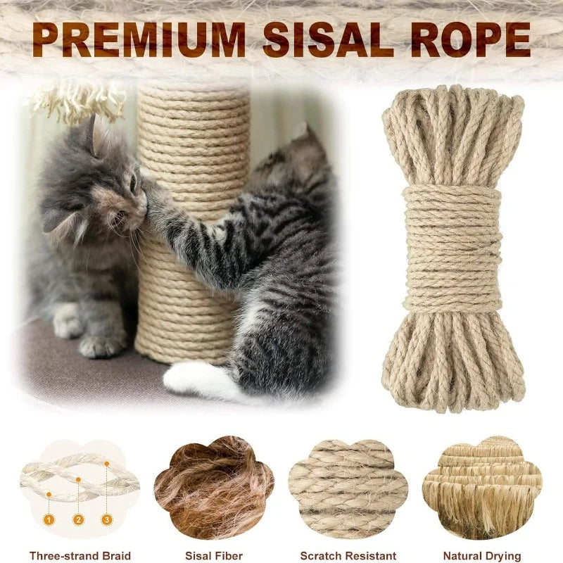 Natural Sisal Rope Cat Scratcher DIY Furniture Protector