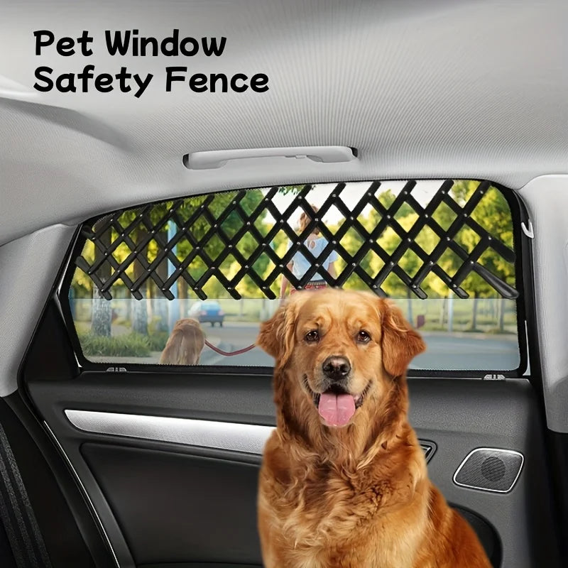 Adjustable Pet Car Window Guard, Retractable Breathable Vent Grille