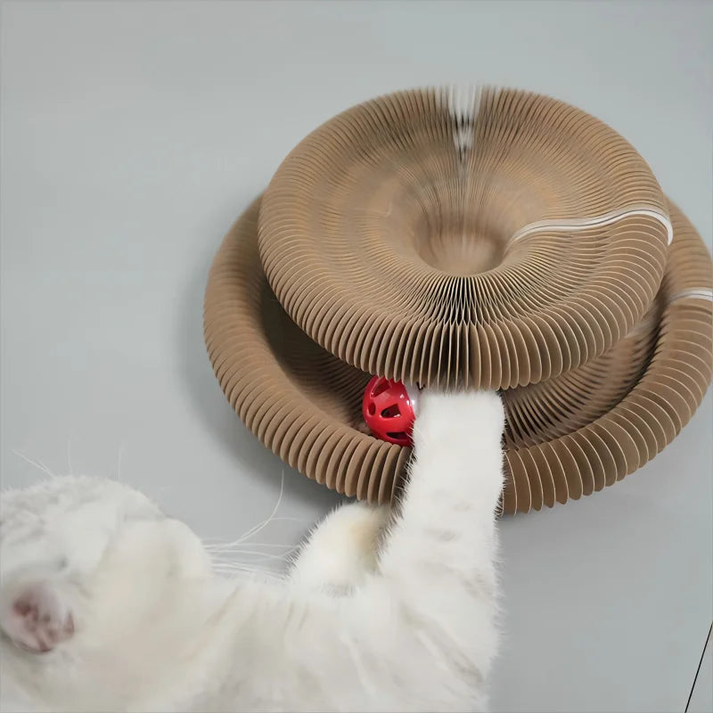Foldable Accordion Cardboard Cat Scratching Board Lounge