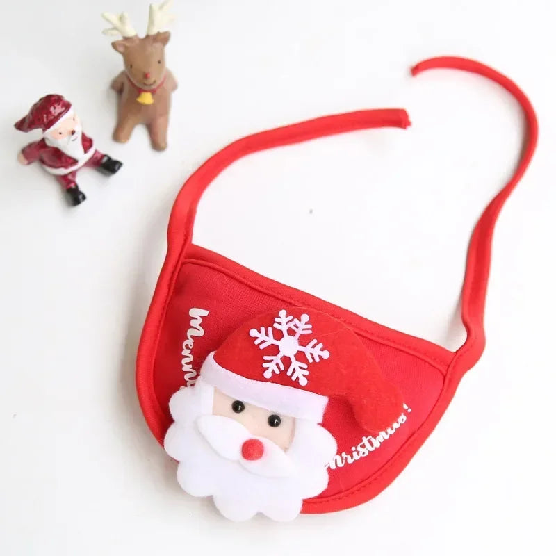 Christmas Santa Hat & Bandana Set for Dogs & Cats, Photo Prop