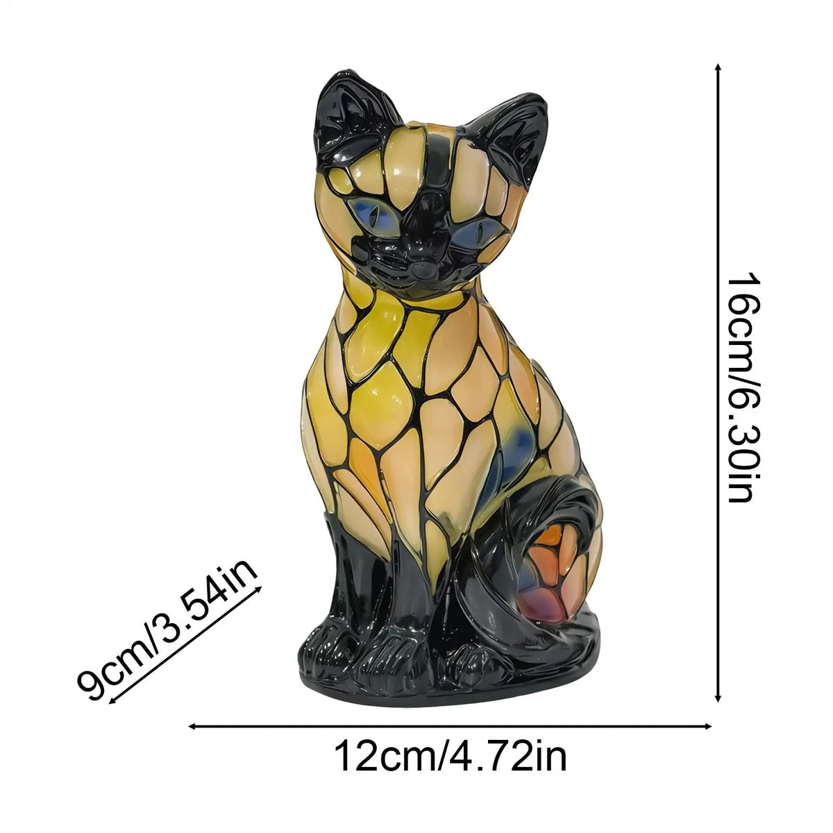 Vintage 3D Resin Cat Lamp, LED Nightlight Decor for Cat Lovers