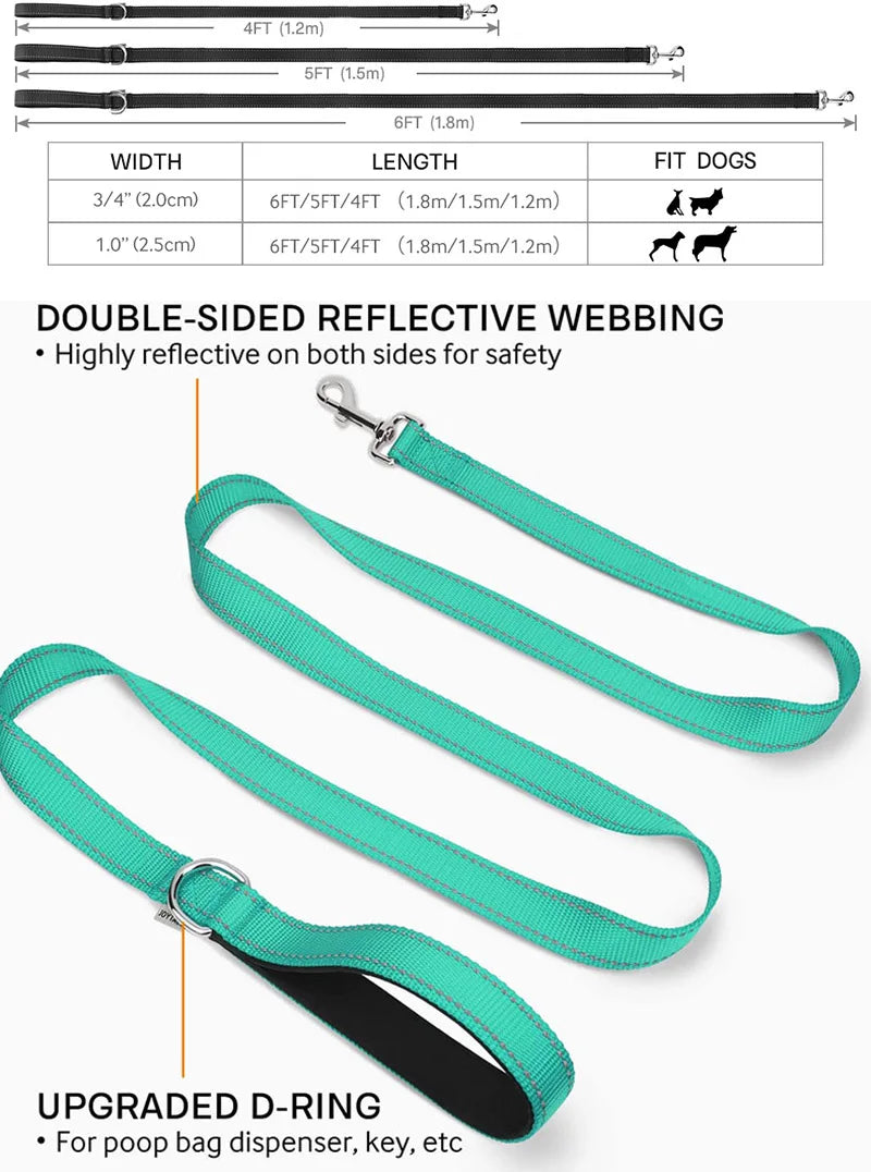 Reflective Night Safety Dog & Cat Harness Leash Walking Training Rope
