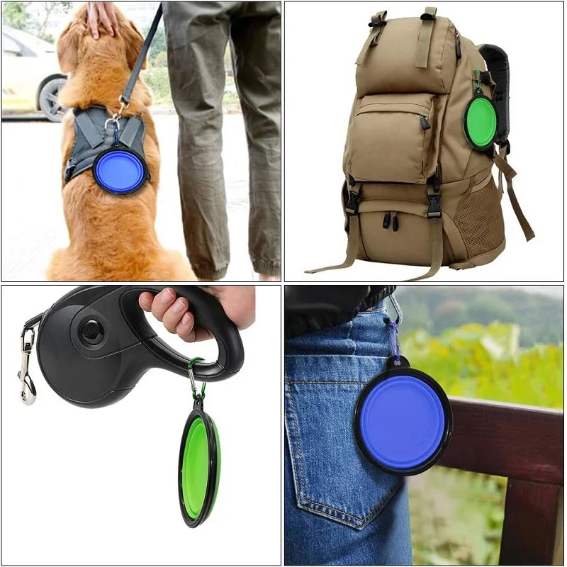 Portable Pet Food & Water Dispenser Bottle with Carabiner