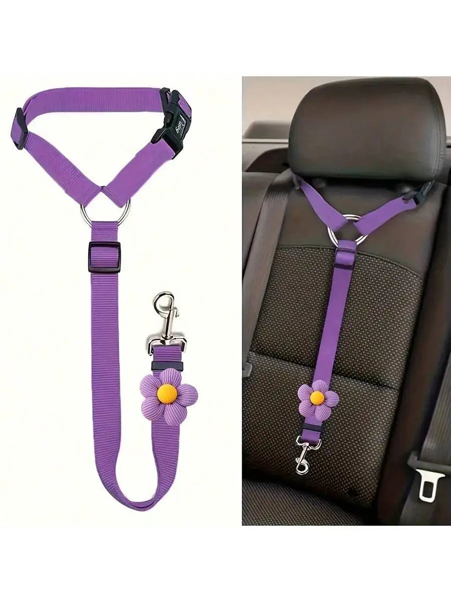 Adjustable Dog Car Seat Belt Tether for Safe Vehicle Travel