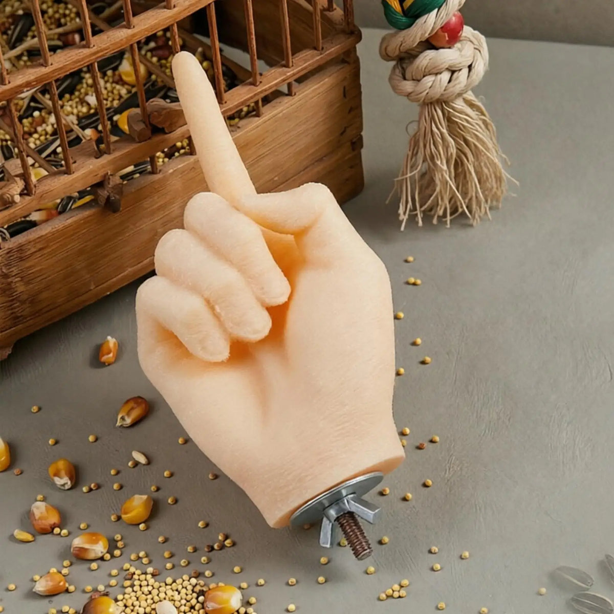 Interactive Hand-Shaped Bird Perch Stand for Conures & Cockatiels