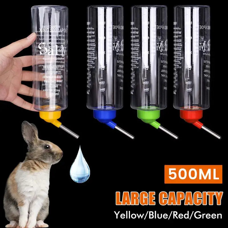 500ml Hanging Water Bottle Dispenser for Rabbits and Hamsters