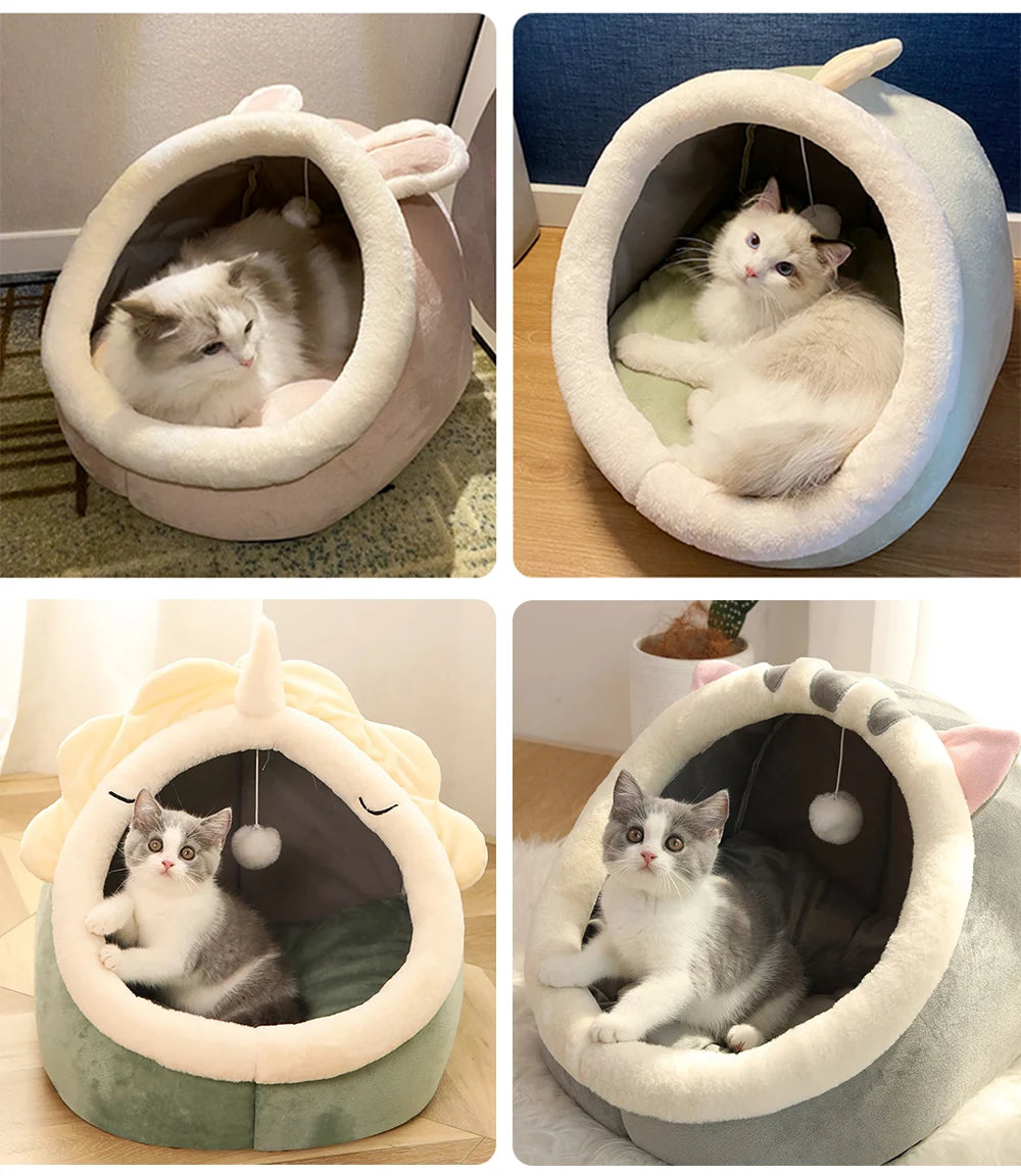 Self-Warming Pet Tent Cave Bed for Cats & Small Dogs, Washable
