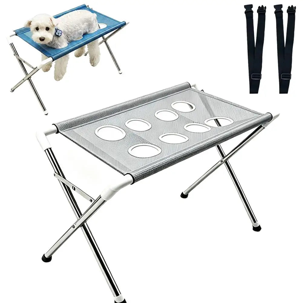 Foldable Pet Grooming Hammock Stand for Nail Trimming, Dogs & Cats