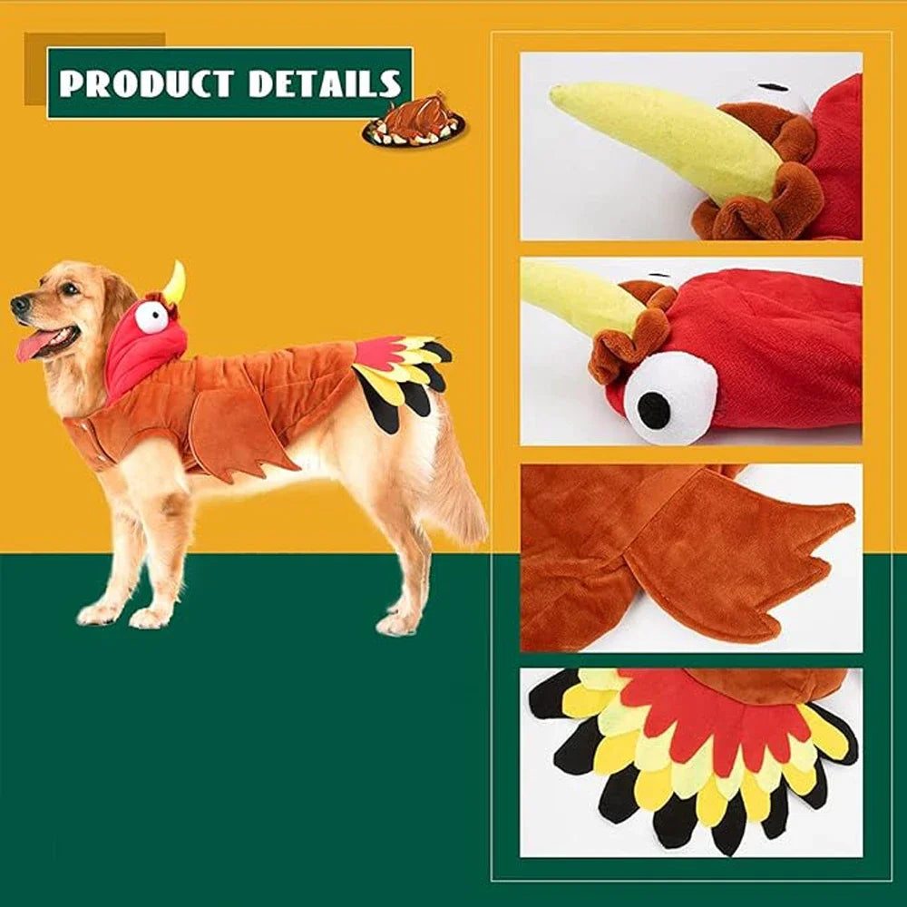Thanksgiving Turkey Dog Costume for Small, Medium & Large Dogs