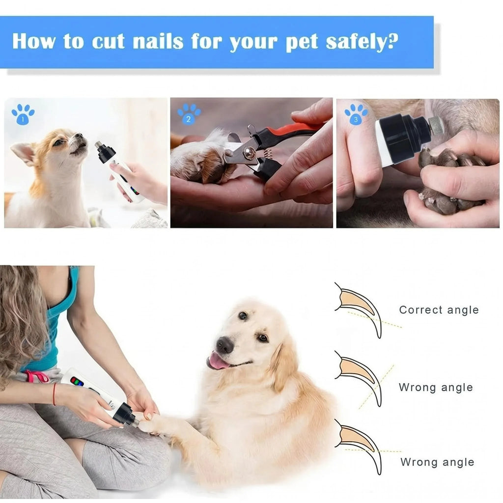 Quiet Rechargeable Pet Nail Clipper & Grinder for Dogs & Cats