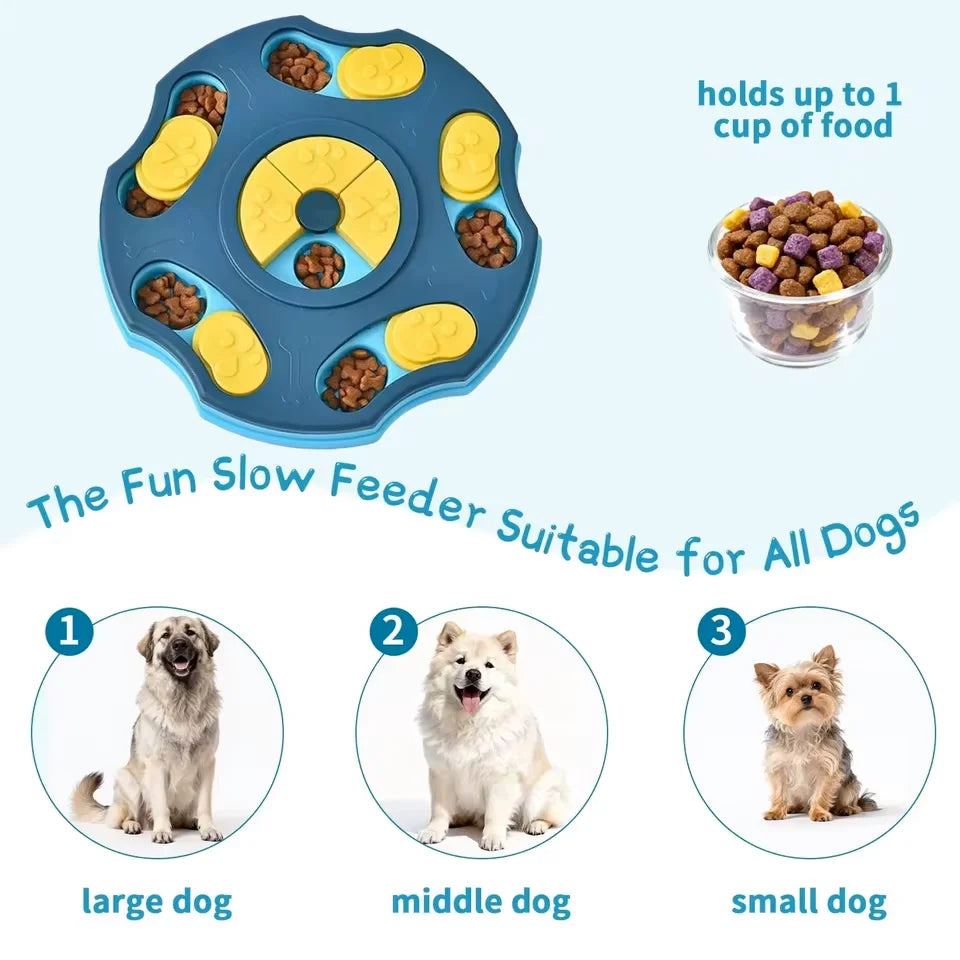 Dog Puzzle Slow Feeder Bowl – Interactive Treat Toy for Dogs & Cats