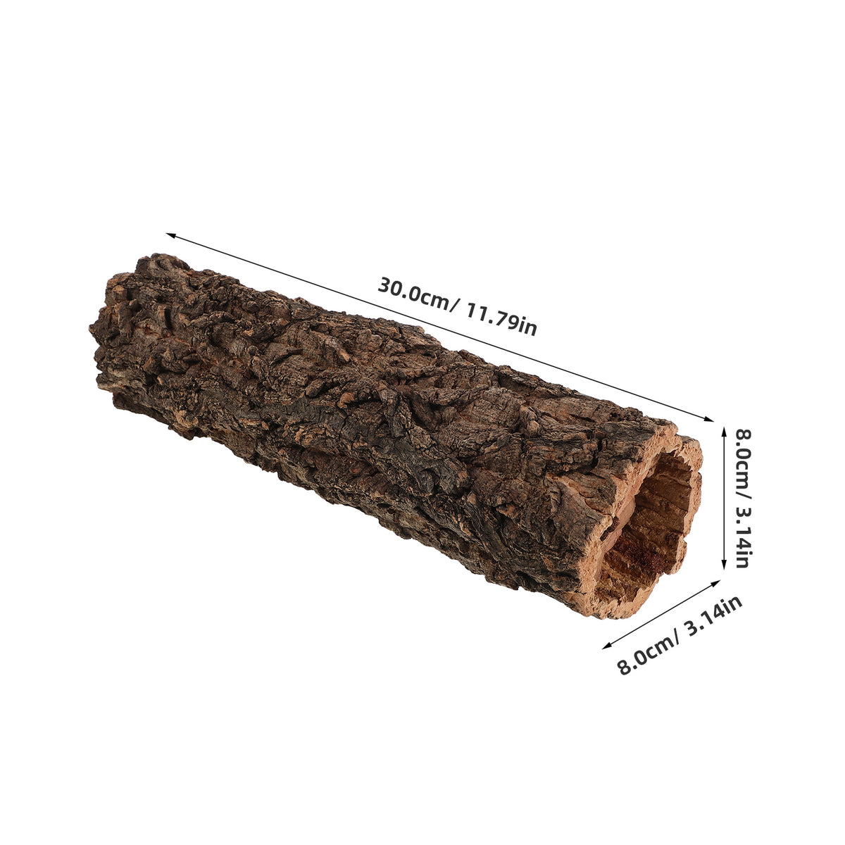 Hollow Tree Trunk Reptile Hideout, Gecko & Lizard Cave Tank Decor
